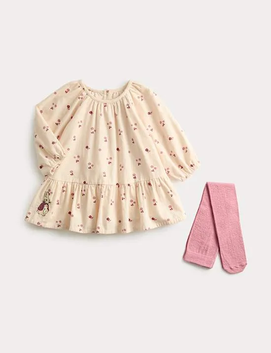 2-teiliges Set (Kordkleid und Strumpfhose) mit Peter Rabbit™-Motiv (0–3 J.)