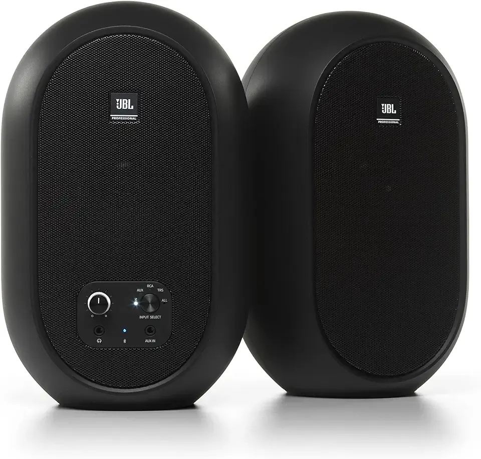 JBL Professional 1 Series 104-BT Compact Desktop Reference Monitors with Bluetooth, Black, Sold as Pair, 4.5-inch Speaker | Bluetooth, Sold as Pair, 4.5-inch Speaker