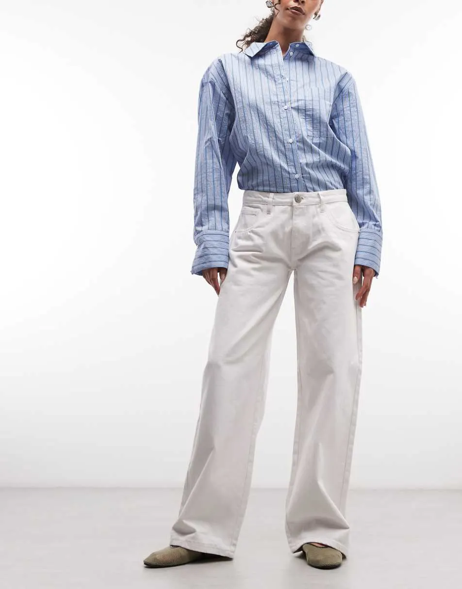 Daisy Street low rise roomy jean in bright white