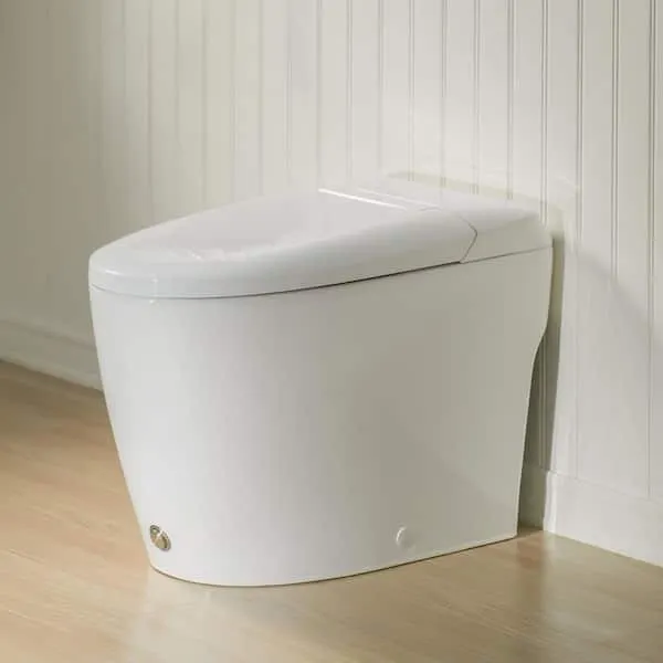 Casta Diva 12 in. Rough-in 1-piece 1.0 GPF Single Flush Elongated Toilet in White, Air Pressure Assisted Flush, Seat Included