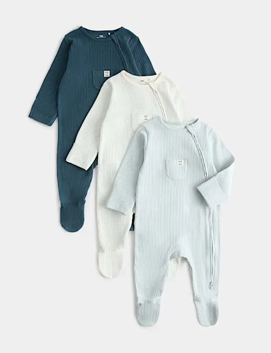 3er-Pack Statement-Schlafanzüge mit hohem Baumwollanteil (3,2 kg – 3 Jahre)