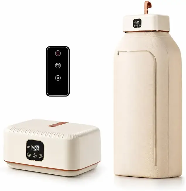 Portable Clothes Dryer【Safe Quiet Fast & 1-Year Free Replacement】Upgraded Mini Dryer with Adjustable Timer & Remote Control, Drying Machine for Apartment, RV, Travel, Dorm(Khaki)