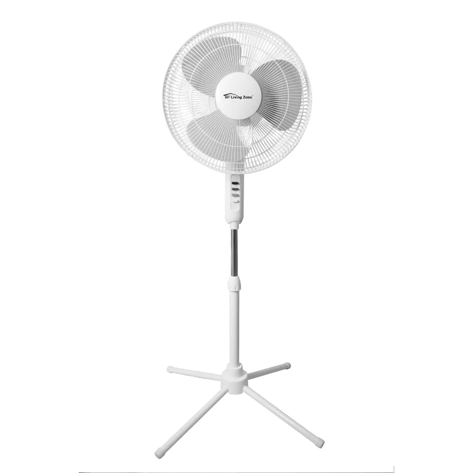 Living Zone White Oscillating Pedestal Fan, 16 in.