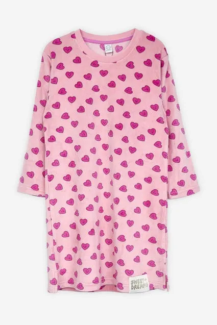 Kids slaapkleed met vrolijke hartjes