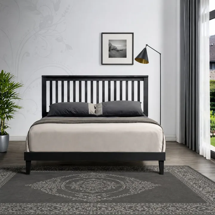 Mission Modern Queen Size Platform Bed by MGS - Gray