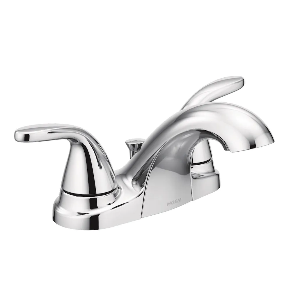 MOEN Adler 2 Handle 4-inch Centerset Bathroom Sink Faucet/Tap in Chrome (Drain and Valve Included)