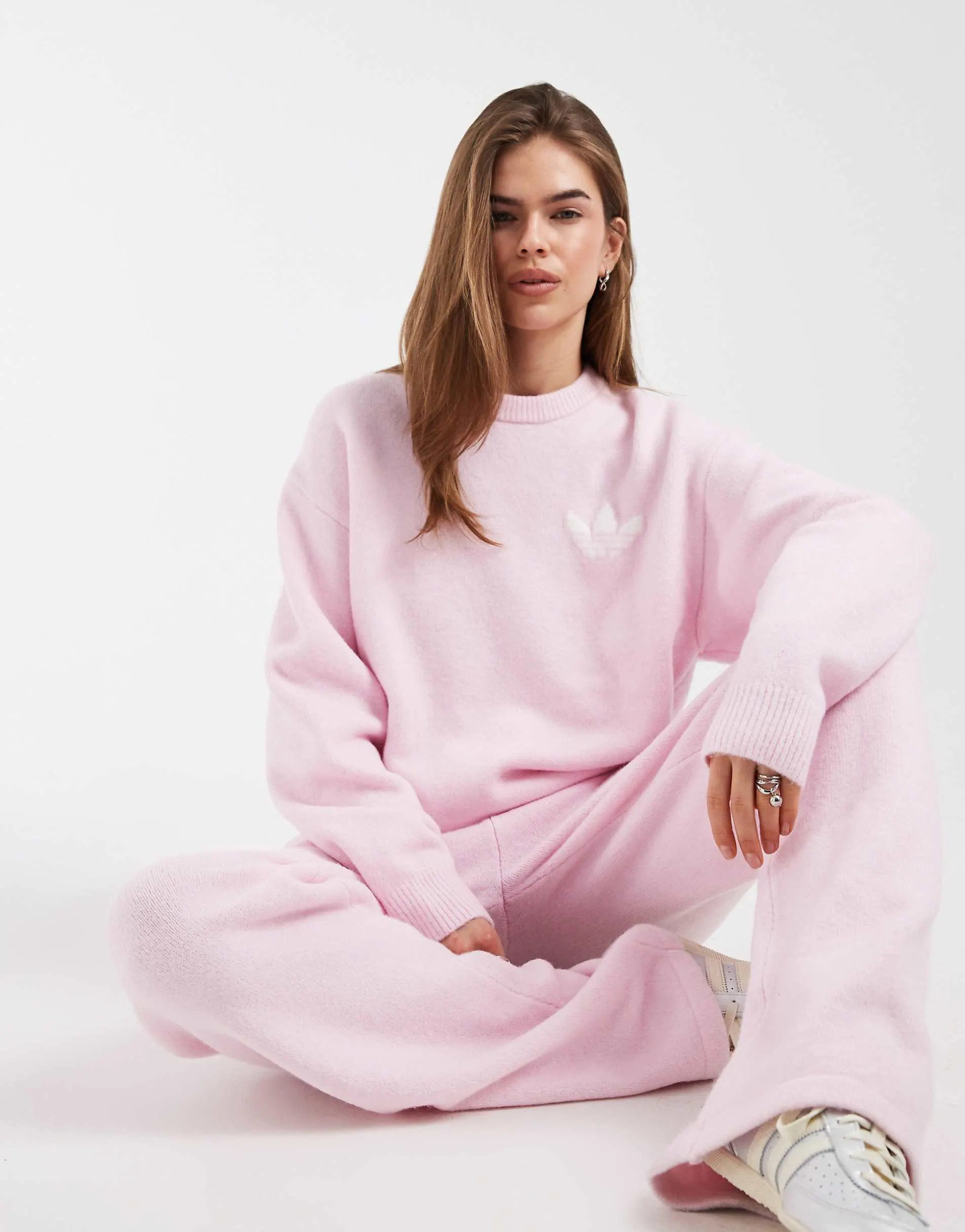 adidas Originals knitted jumper in light pink