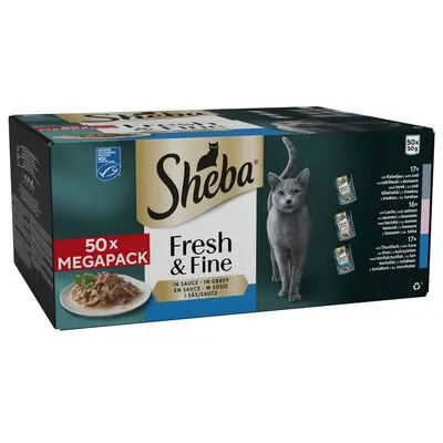 Multipack Sheba Fresh & Fine en sachets fraîcheur, 50 x 50 g pour chat