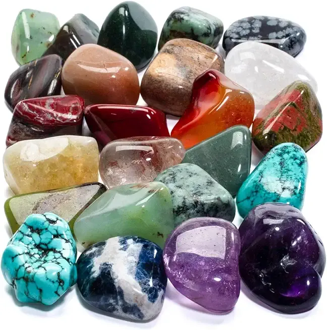 KALIFANO Bulk Tumbled Stones – Over 1,000 Carats Mixed Polished Healing Crystals & Gems for Reiki, Crafts, Kids & Decor (Includes Rose Quartz, Howlite Turquoise, Fluorite, Unakite, Lapis Lazuli) – Piedras de Cristal Para Decorar