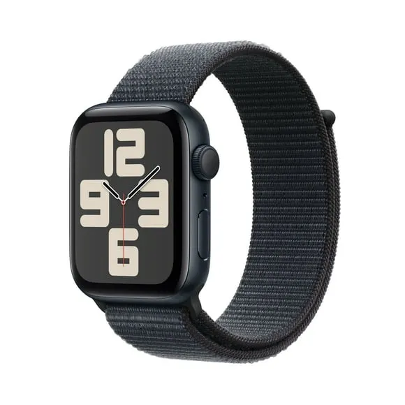 Apple Watch SE (2nd Gen) [GPS 44mm] Smartwatch with Midnight Aluminum Case with Ink Sport Loop