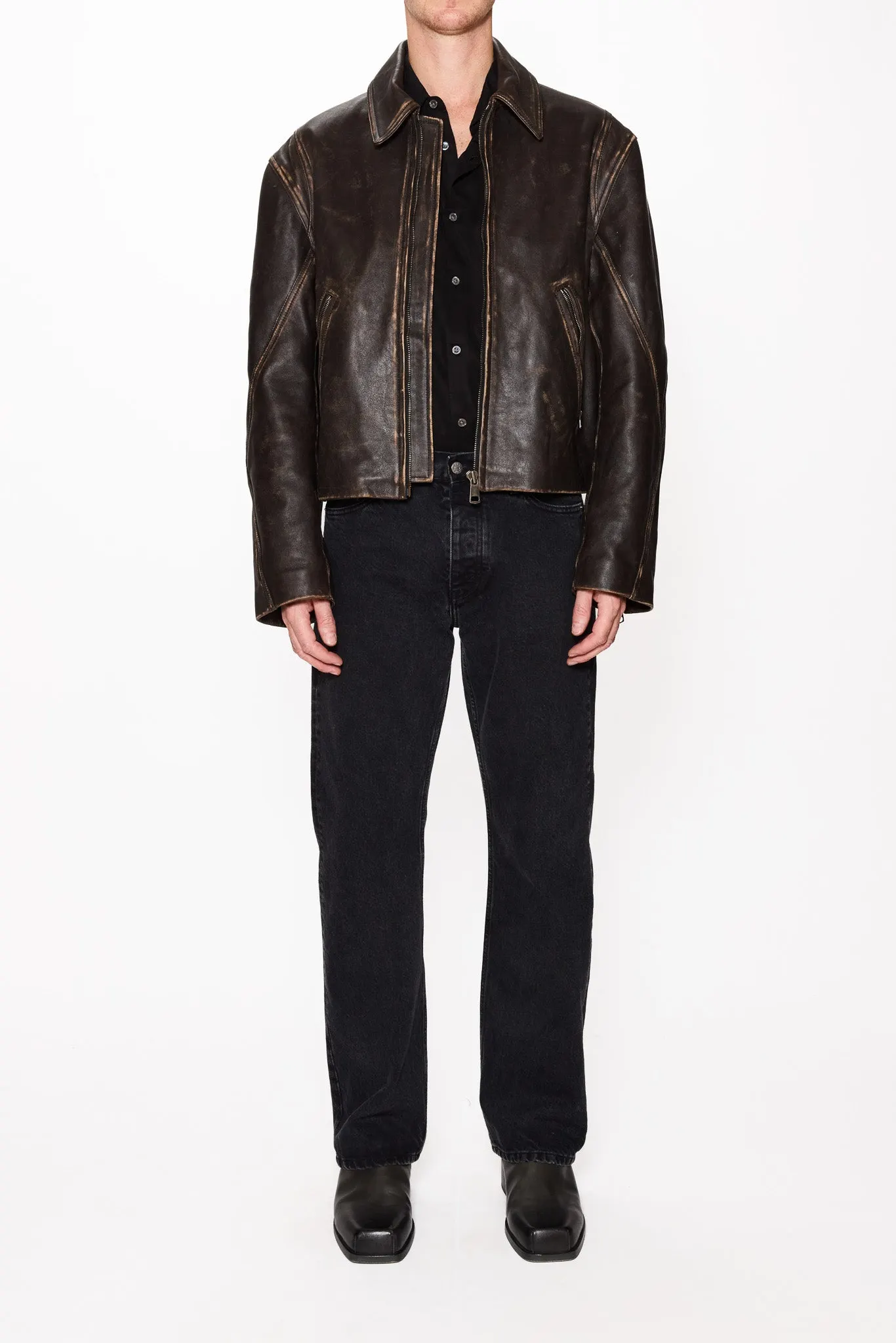 Boxy Leather Jacket