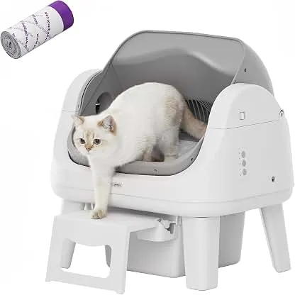 PetPivot Open Top Self Cleaning Cat Litter Box, Auto…