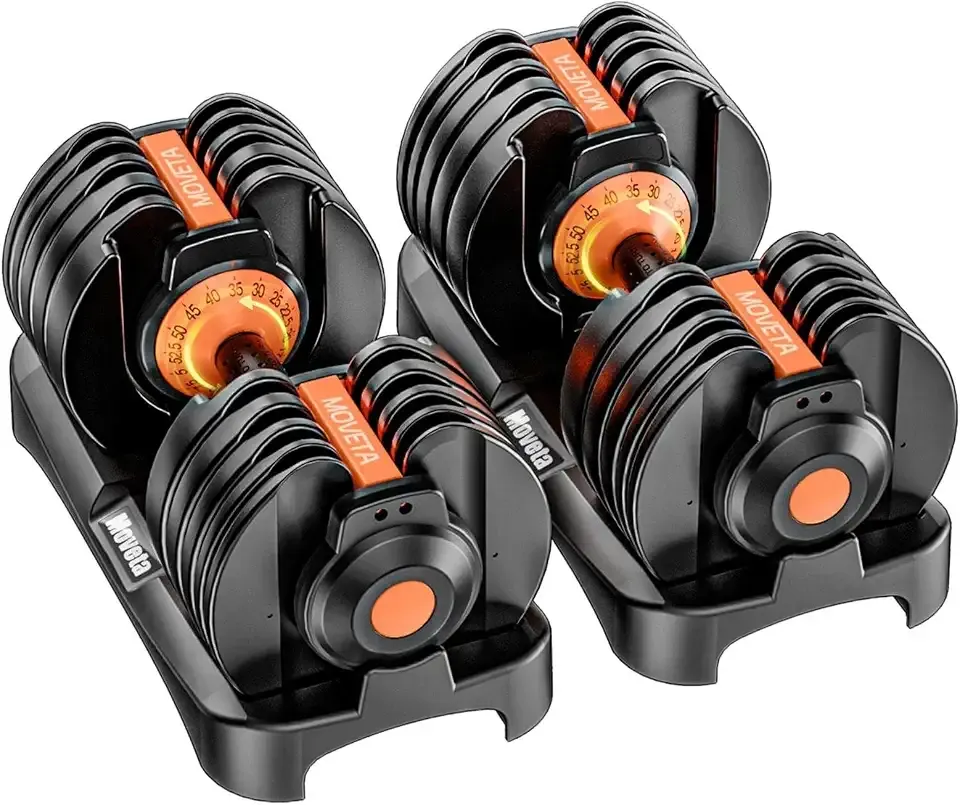 Adjustable Dumbbells Set of 2，Free Weights Dumbbells Set | Adjustable Dumbbell Set，52.5 lbs pair 105 lbs，15 in 1，for Men/Women Gym Equipment for Home Strength Training Equipment