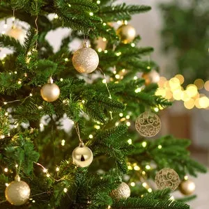 TECTAKE Bolas de Navidad Conjunto de 100 bolas doradas