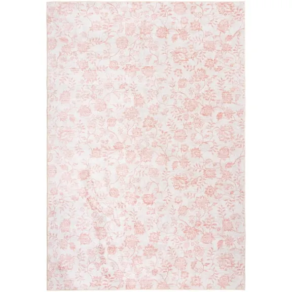 Mainstays Pink Floral Faux Fur Indoor Area Rug, 7'x10'