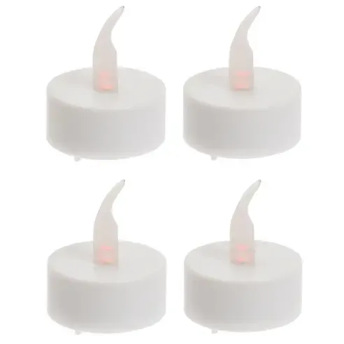 4er-Set LED-Teelicht - weiß - flackernd