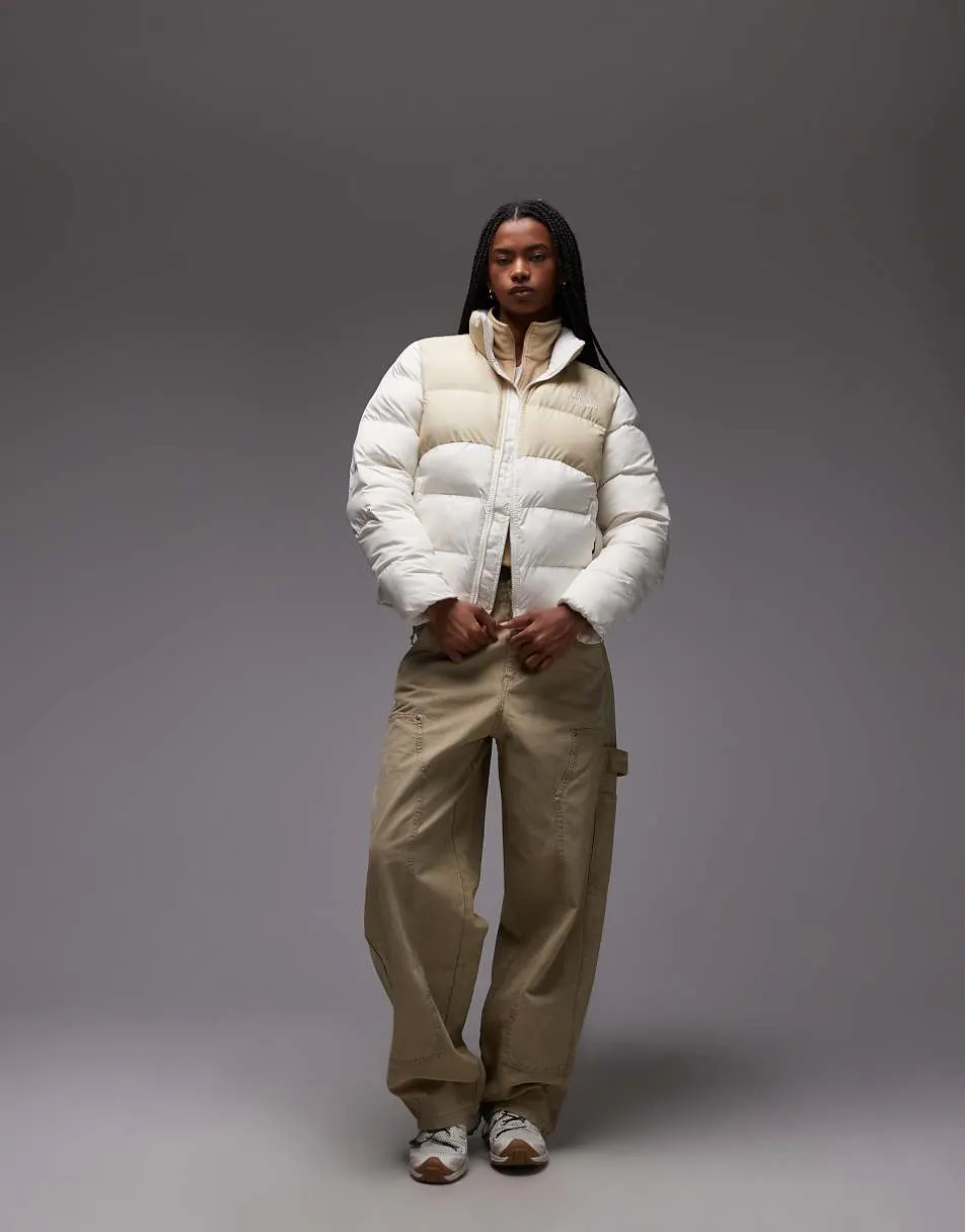 The North Face Saikuru logo puffer jacket in off white