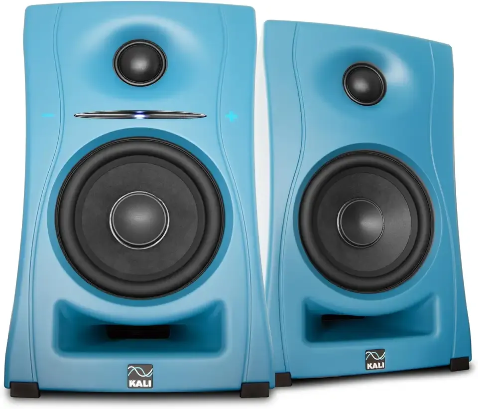 KALI AUDIO LP-UNF-B 4” Ultra Nearfield Studio Monitors - Powered Studio Speakers System for Music Production with Bluetooth, USB-C, TRS & RCA Inputs - Boundary EQ & 39 Hz Bass Extension - Blue, Pair