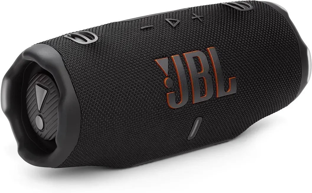JBL Charge 6 - Portable Waterproof & Drop-Proof Bluetooth Speaker, Bold JBL Pro Sound with AI Sound Boost, 28Hrs of Playtime, Built-in powerbank & Comes with a Sturdy/Removable Carrying Strap (Black)