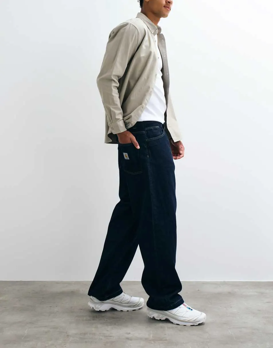 Carhartt WIP Brandon baggy loose straight fit jeans in blue rinse