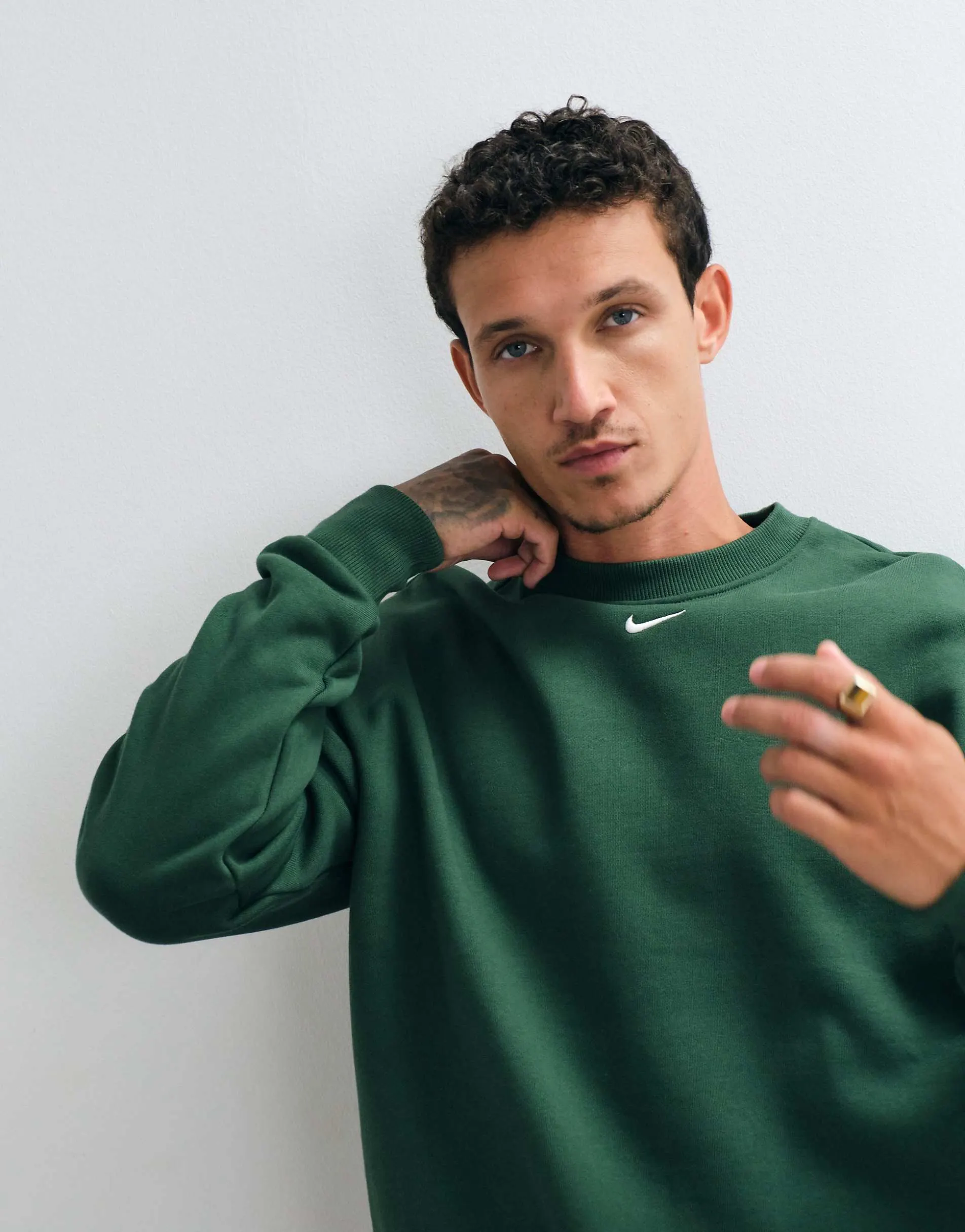 Nike Solo Fleece oversized sweatshirt in dark green