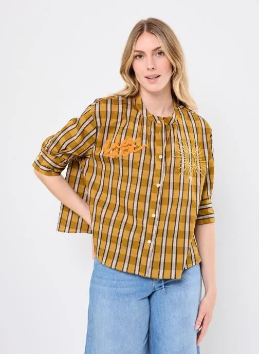 Korte mouw overhemden Simone dames groen