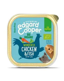 Edgard&Cooper Kuipje Bio Chicken Fish Puppy - Hondenvoer - Kip Vis Wortel 100 g Biologisch