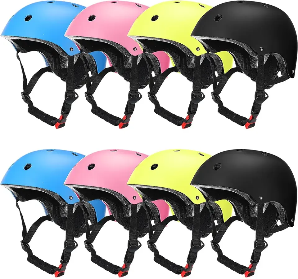 Kingdder 8 Pcs Kids Bike Helmets Bulk CPSC Certified Toddler Skateboard Adjustable Kids Bike Helmet Ages 5-8 Years Old Boys Girls for Skateboard Bicycle Scooter Cycling Preschool