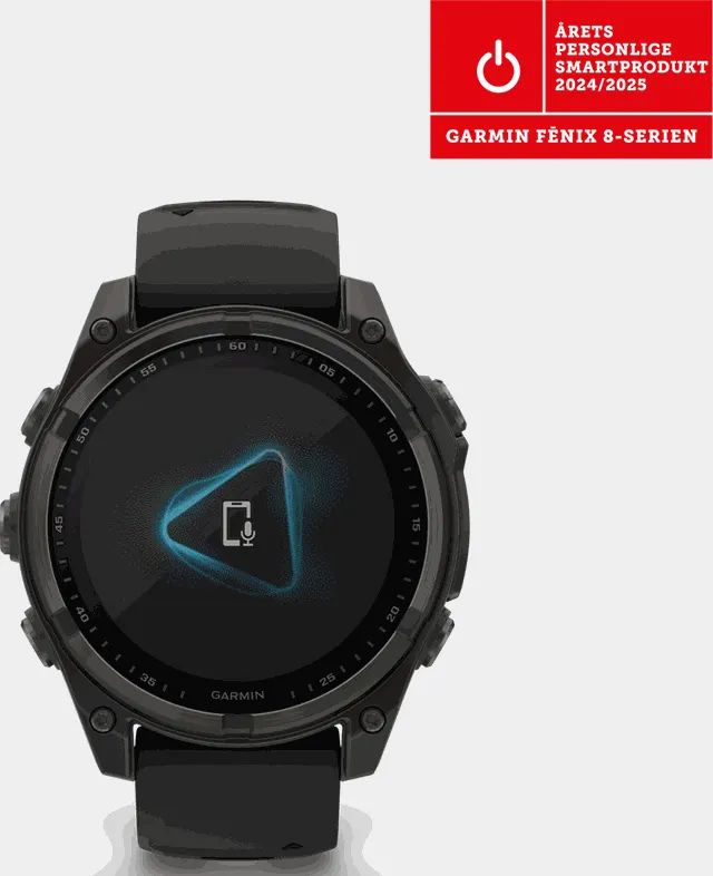 fenix 8 – 47 mm, Solar, Sapphire, Carbon Gray DLC Ti, smartklokke - Grå