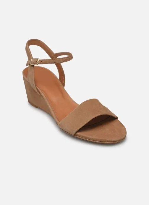Sandalen met sleehak en plateau AGRUME dames bruin