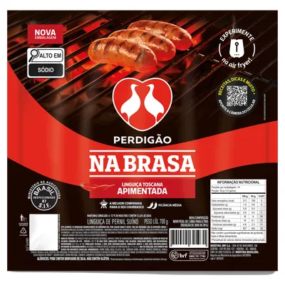 linguiça toscana suína apimentada perdigão na brasa 700g