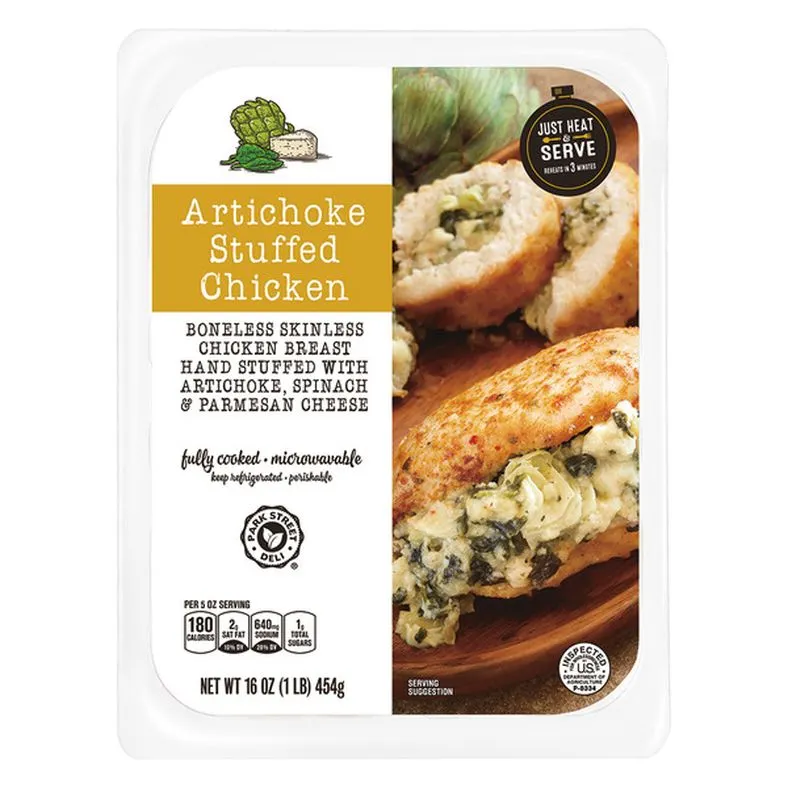 Park Street Deli Artichoke Spinach & Parmesan Cheese Hand Stuffed Chicken Breast