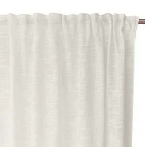 Visillo cinta frunce, trabillas Amina INSPIRE liso beige de 200x280cm