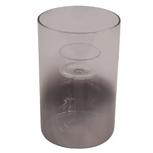 Glas mit Teelichthalter - silber - rund