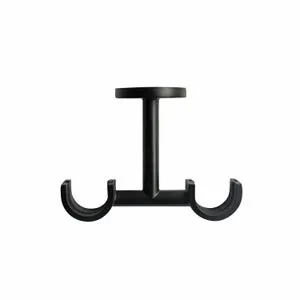 1 Soporte a techo para 2 barras diámetro 28 mm Design INSPIRE aluminio negro mate fijo 9-9.5 cm