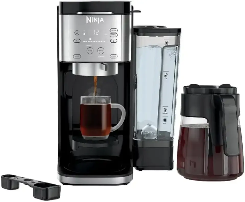 DualBrew Pro Hot & Iced Coffee Maker | Single Serve to Carafe | Brew with Pods & Grounds, Compatible with K Cups | 3 Brew Styles, 60oz Removable Reservoir | Black