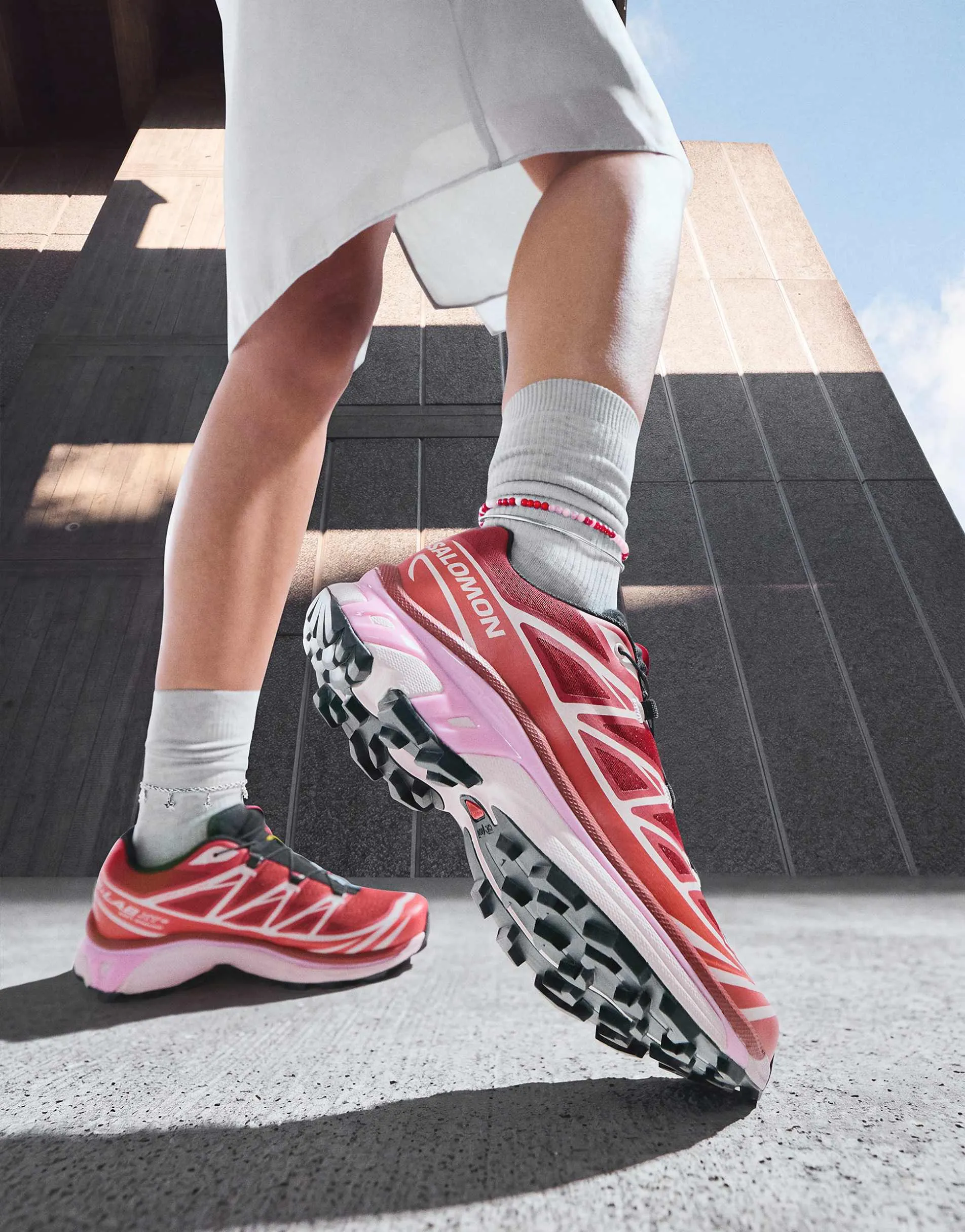 Salomon XT-6 trainers in lava falls and icy pink exclusive to ASOS