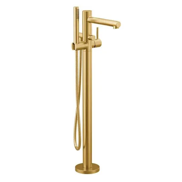 MOEN Align Single-Handle Freestanding Tub Faucet with Handshower in Brushed Gold