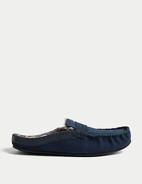 Mokassin-Slipper aus Wildleder