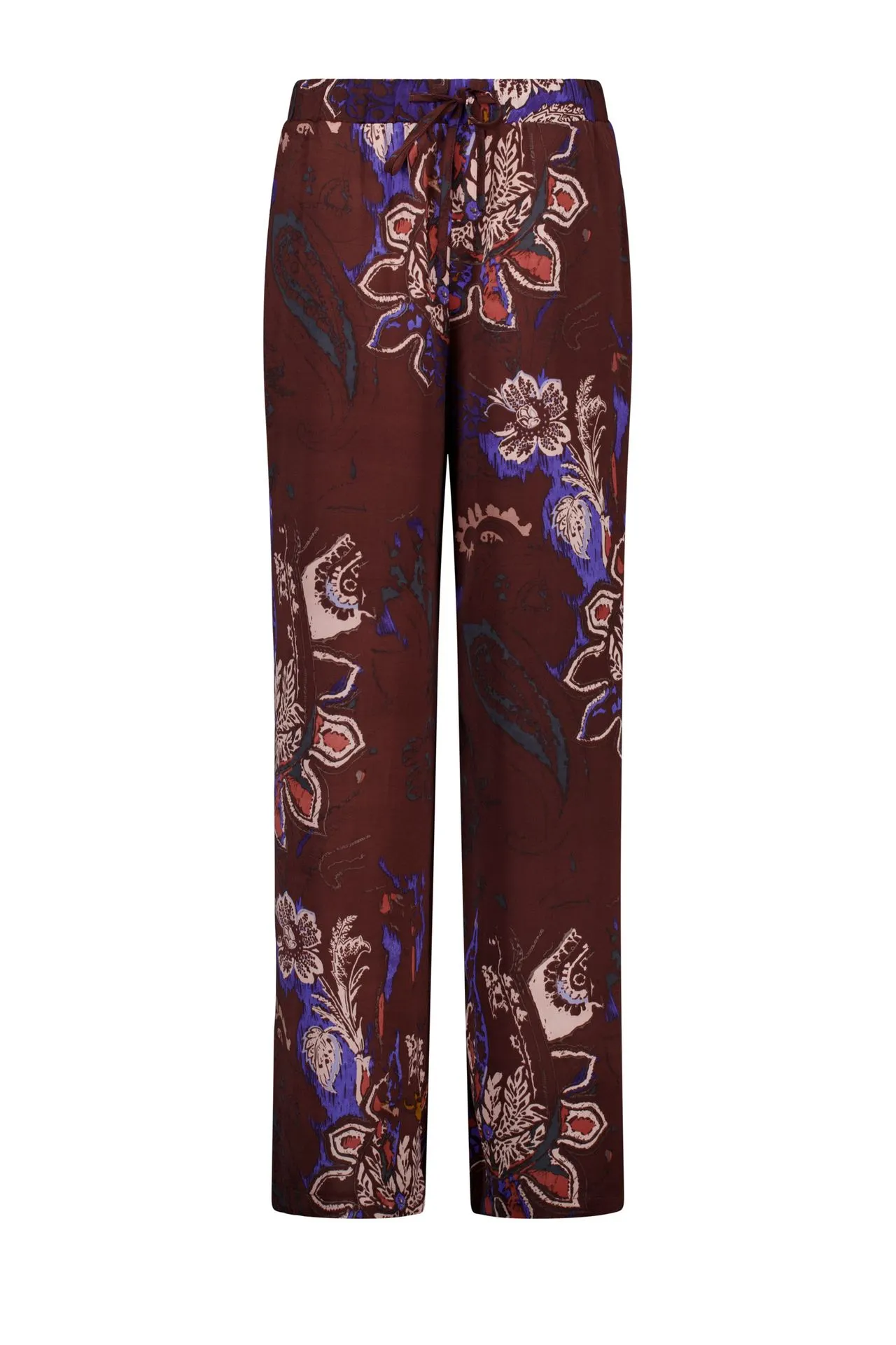 Wide fit broek | Bruin | Bloemenprint