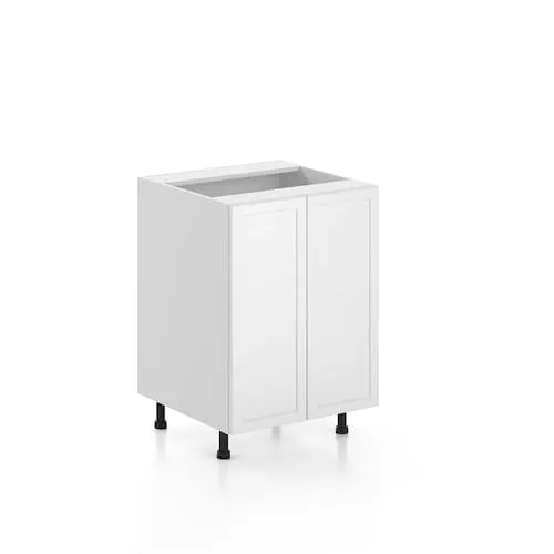 Eurostyle Manchester 24 in. W x 35 H x 24 D Ready to Assemble Kitchen 2-Door Base Cabinet, White