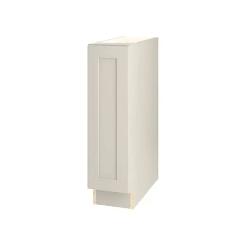 Thomasville Nouveau Rhett 9-inch W x 34.6-inch H x 24-inch D Shaker Style Assembled Kitchen Base Cabinet/Cupboard in Mortar Light Grey with Adjustable Shelf (B9FHL)