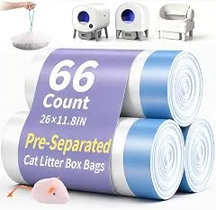 66 Count 26"x11.8" Cat Litter Box Bags Liner…