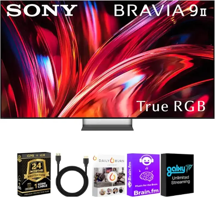 Sony BRAVIA 9 II 4K Mini LED TV Bundle with HDMI & 24-Month CPS (75) | Choose 65" or 75" BRAVIA 9 II RGB Mini LED Google TV bundle with HDMI cable, 24-month CPS warranty and streaming bundle.
