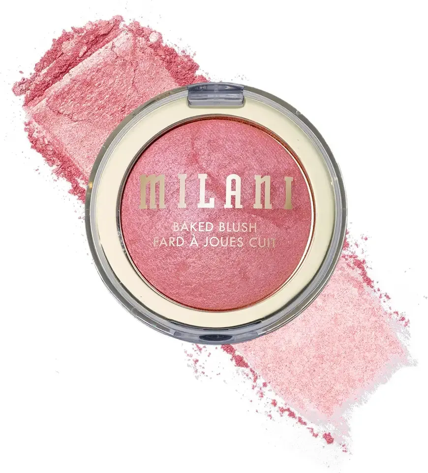 Milani Baked Blush, Makeup Powder Blush for Cheeks - Dolce Pink | Radiant, Multidimensional Color Infused With Skin-Loving Ingredients. Long-Lasting, Buildable Baked Blushes Made In Italy.