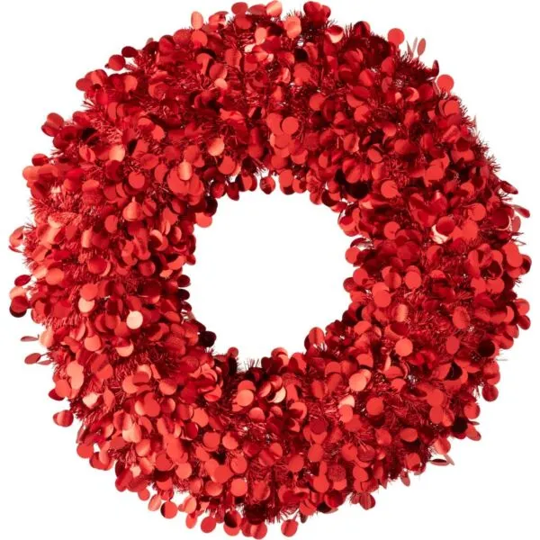 J-Line krans sprankelend polystyreen - rood - 75 x 7 cm