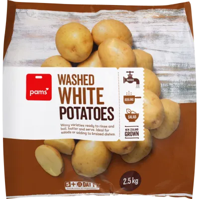 Pams Washed White Potatoes 2.5kg