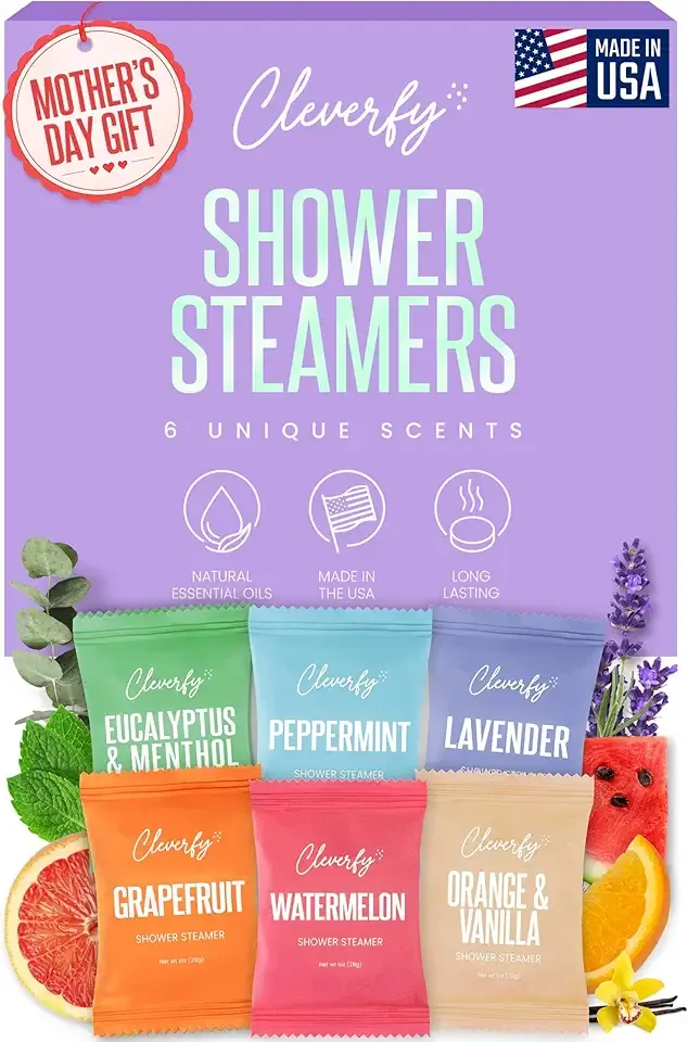 Cleverfy Shower Steamers Aromatherapy - Mothers Day Gifts for Mom, Wife from Husband, Grandma, Daughter and Sister - Birthday Gifts for Women, Mom, Teens, Girlfriend and Her - 6 Tablets