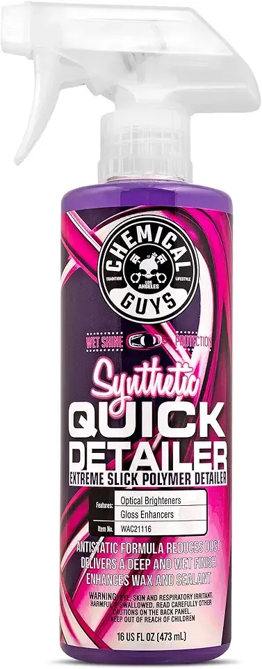 Chemical Guys Synthetic Quick Detailer – High Gloss Quick Detailer Spray, Safe for Cars, Trucks, SUVs, Motorcycles and RVs, Remove Dust, Fingerprints & Smudges, Enhances Shine & Protection, 16 fl oz