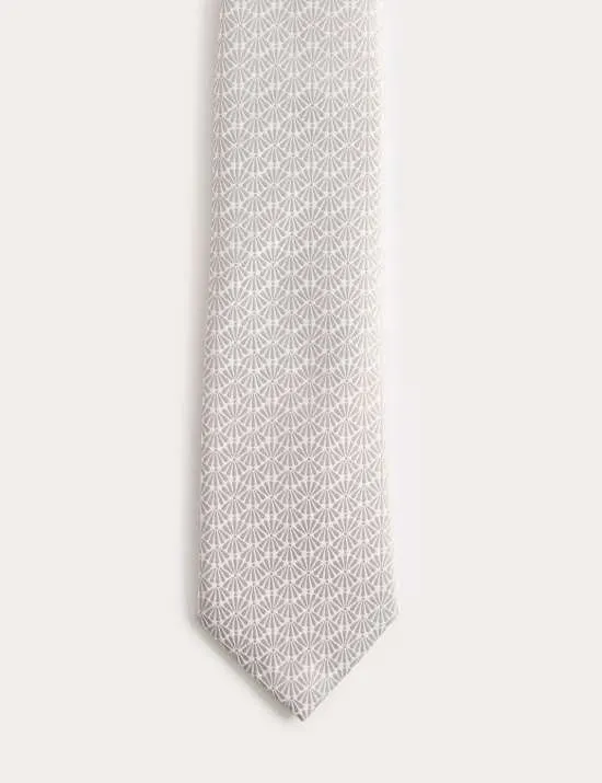 Textured Fan Design Tie